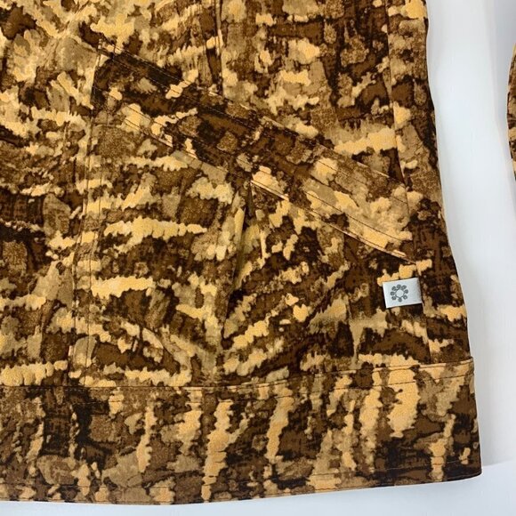 Zenergy by Chico’s Brown Abstract Zip-Up Jacket Size 0 (S) Stretch Travel Layer - Picture 5 of 14
